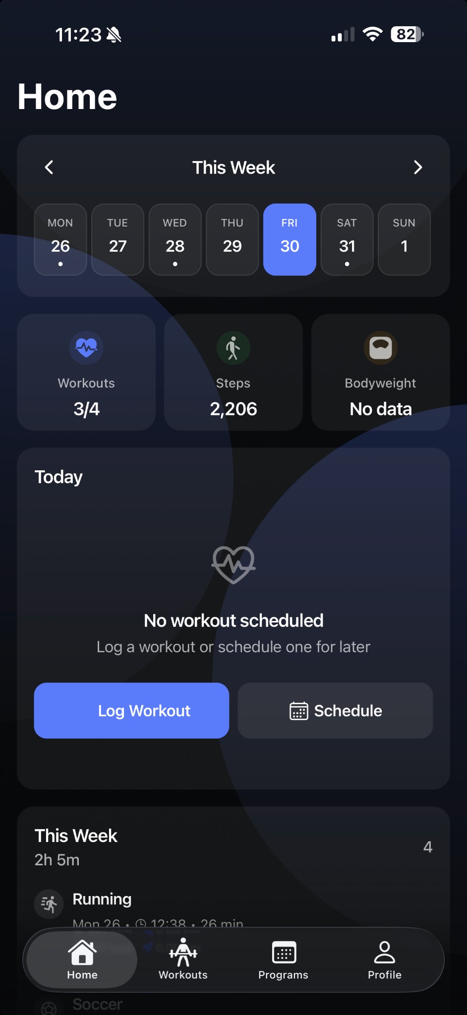 Workouts app preview